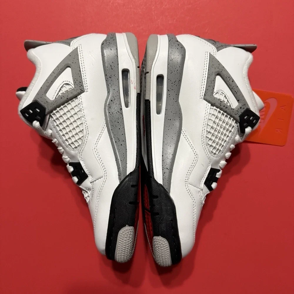 New Nike Air Jordan Retro 4 Sneakers IV Cement Grey GS 2025 OG White IB4171-100